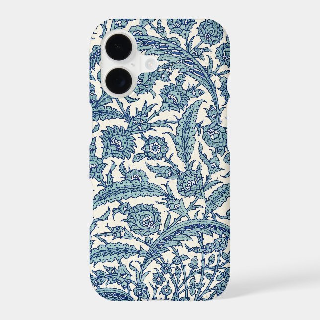 Blue Ornate Floral Arabic Pattern iPhone Case (Back)