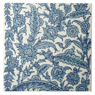 Blue Ornate Floral Arabic Pattern Tile