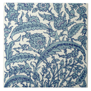 Blue Ornate Floral Arabic Pattern Tile