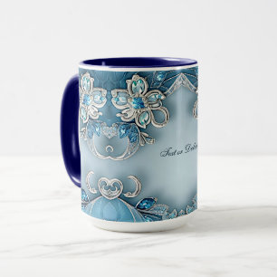 Blue Ornate Floral Mug