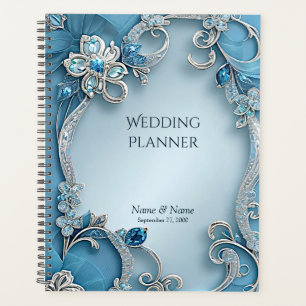 Blue Ornate Floral Planner