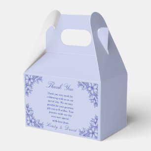 Blue Ornate Floral Wedding Favour Box