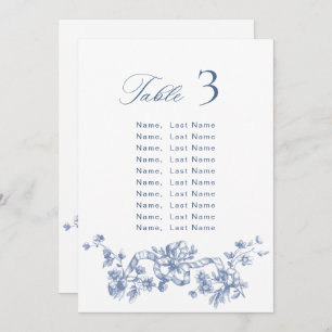 Blue Ornate Grace Victorian Seating Chart Card