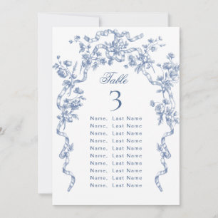 Blue Ornate Grace Victorian Seating Chart Card