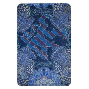 Blue Ornate Mosaic Art, Germany Magnet