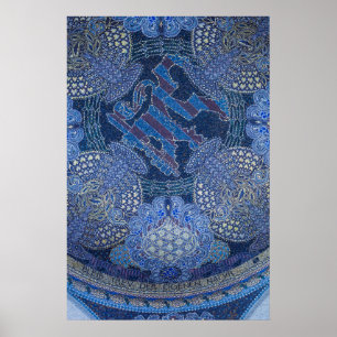 Blue Ornate Mosaic Art, Germany Poster