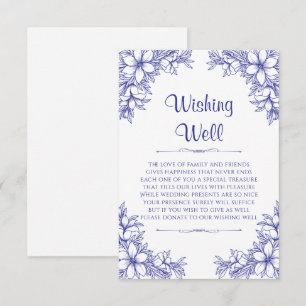 Blue Ornate Wedding Wishing Well Enclosure Card