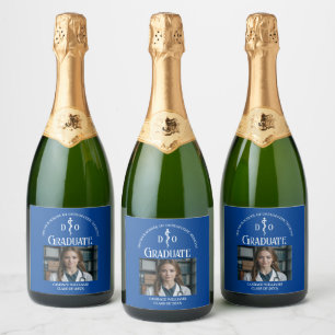 Blue Osteopathic Medical School Graduation Party Sparkling Wine Label
