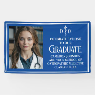 Blue Osteopathic Medical School Graduation Photo Banner