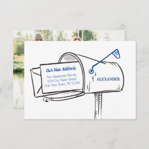 Blue Our New Address Mailbox Moving