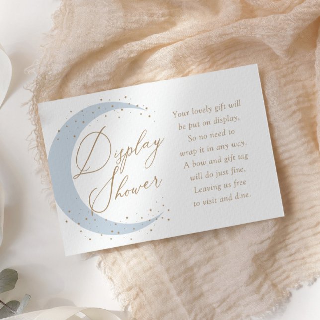 Blue Over the Moon Baby Display Shower Enclosure Card (Creator Uploaded)