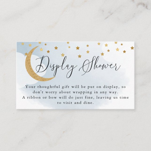 Blue Over the Moon Display Shower Card (Front)