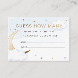 Blue Over the Moon Guess How Many Candies Card