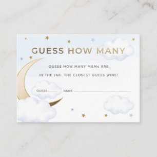 Blue Over the Moon Guess How Many Candies Card