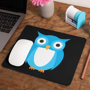 Blue Owl - Add Your Own Text Mouse Mat
