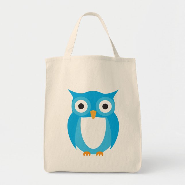 Blue Owl - Add Your Own Text Tote Bag (Front)