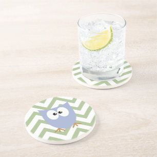 Blue Owl Baby Boy Coaster