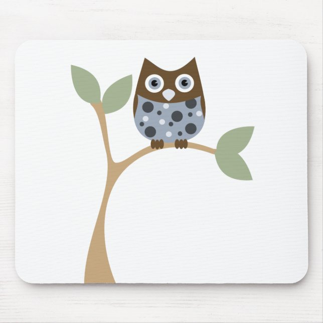 Blue Owl Baby Mouse Mat (Front)