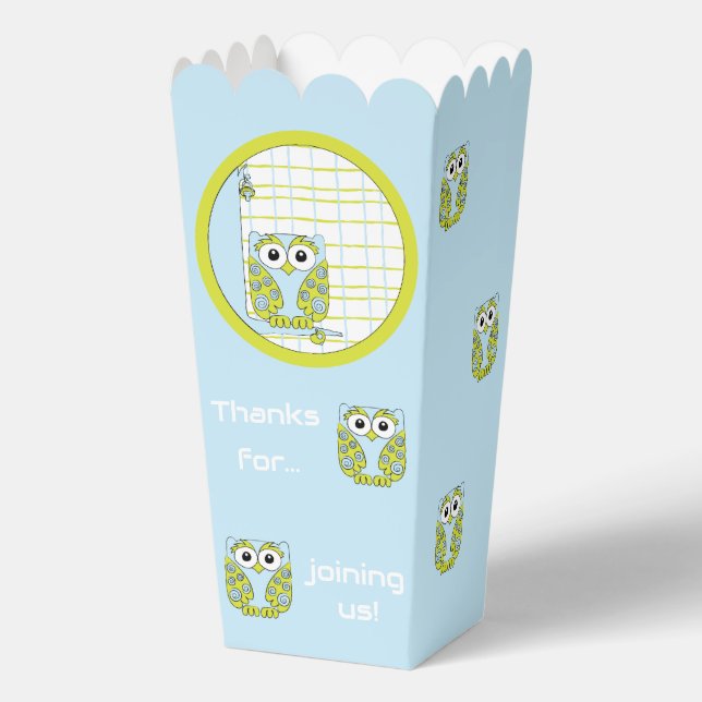 Blue Owl Baby Shower Favour Box (Front)