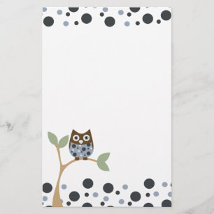 Blue Owl Baby Stationery