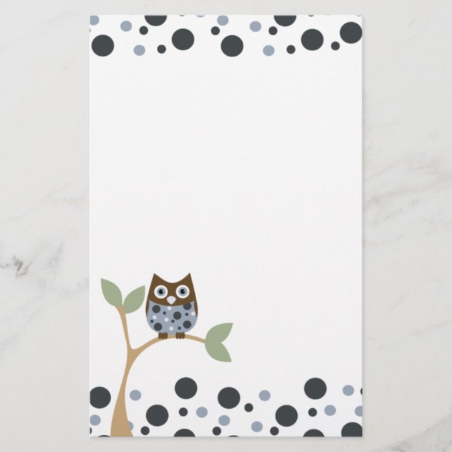 Blue Owl Baby Stationery (Front)