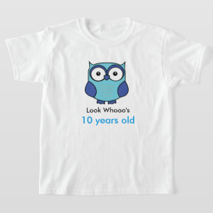 Blue Owl Birthday with Age Personalised T-Shirt