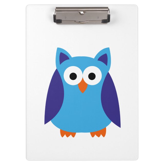 Blue owl cartoon clipboard (Front)