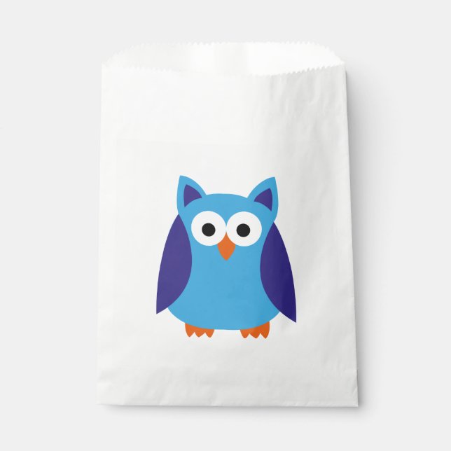 Blue owl cartoon favour bags (Front)