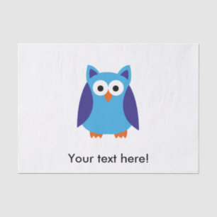 Blue owl cartoon tissue paper
