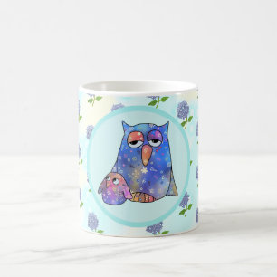 Blue owl coffee mug