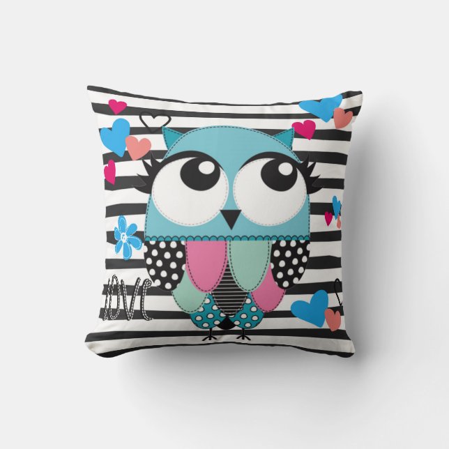 Blue Owl Cushion (Front)