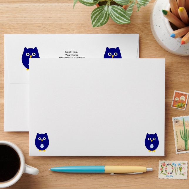 Blue Owl Design Envelope (Desk)