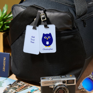 Blue Owl Design Personalised  Luggage Tag