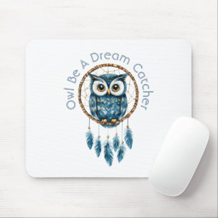 Blue Owl Dream Catcher Mouse Mat