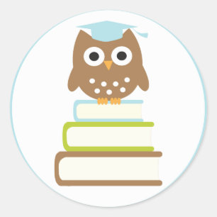 Blue Owl Graduation Envelope Seals