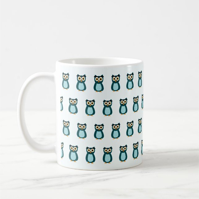 Blue Owl illustration Coffee Mug (Left)