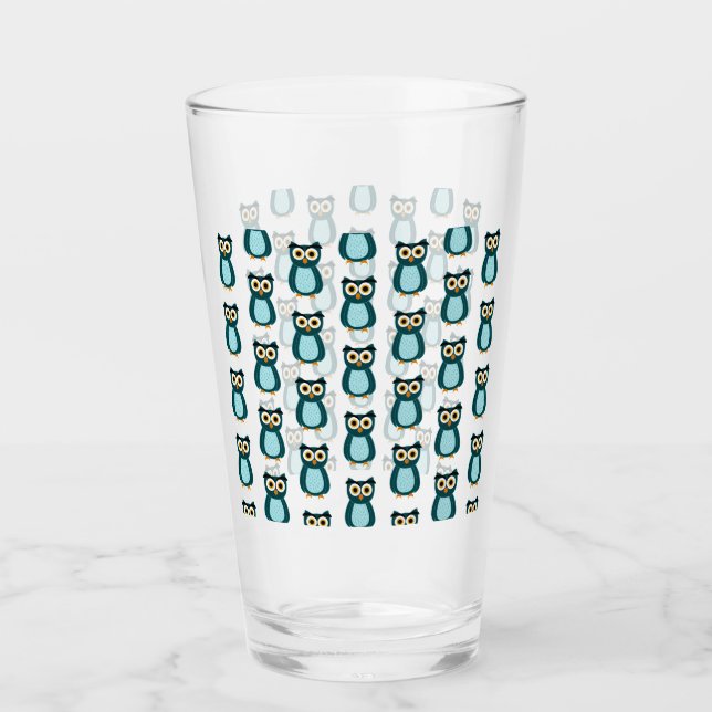 Blue Owl illustration Glass (Front)