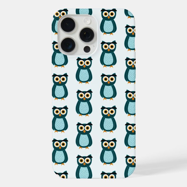 Blue Owl illustration iPhone Case (Back)