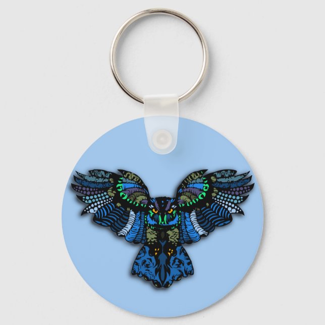 Blue Owl Key Ring (Front)