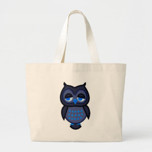 Blue Owl Large Tote Bag