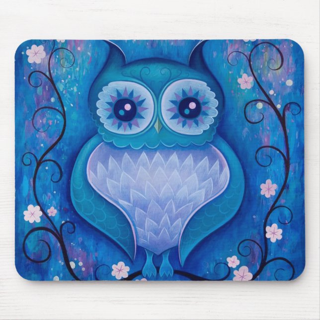 blue owl mouse mat (Front)