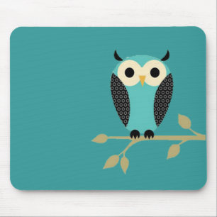 Blue Owl On Limb Mouse Mat
