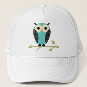 Blue Owl On Limb Trucker Hat