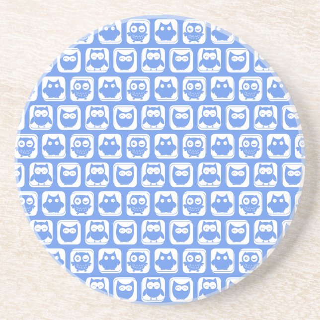 Blue Owl Pattern Coaster (Front)