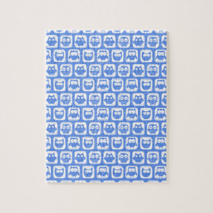 Blue Owl Pattern Jigsaw Puzzle