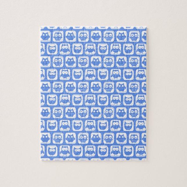 Blue Owl Pattern Jigsaw Puzzle (Vertical)