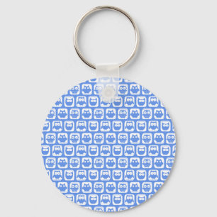 Blue Owl Pattern Key Ring