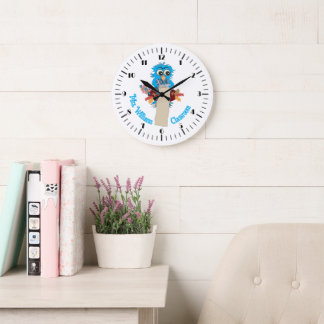 Blue Owl Personalised Teacher Classroom Wall Clock