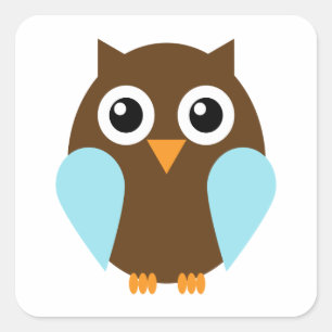 Blue Owl Square Sticker