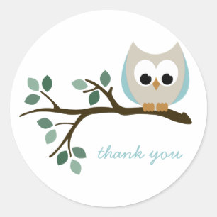 Blue Owl Thank You Stickers